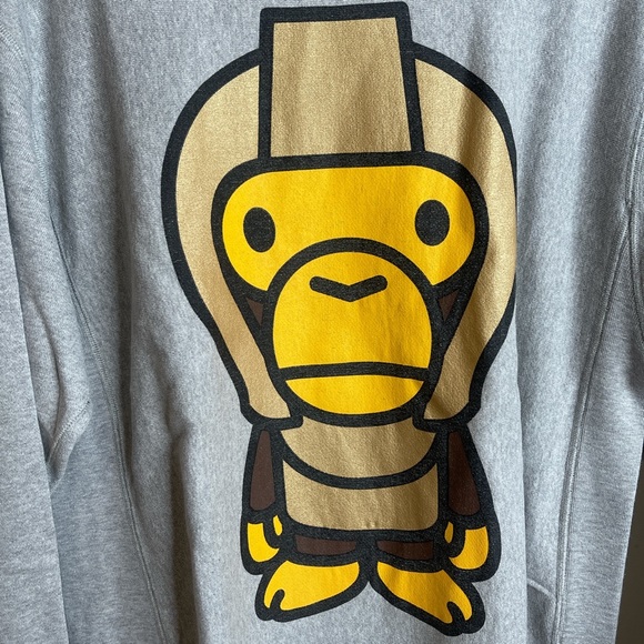A Bathing Ape Baby Milo Grey Sweatshirt Medium - Picture 3 of 5